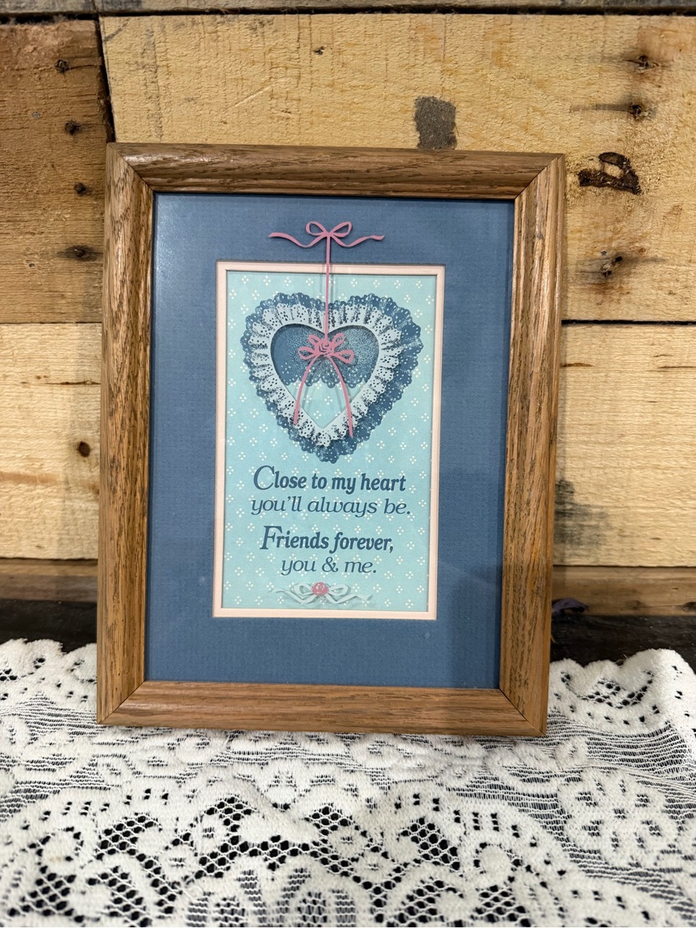 Blue Framed Sentiment Wall Art - Friends Forever